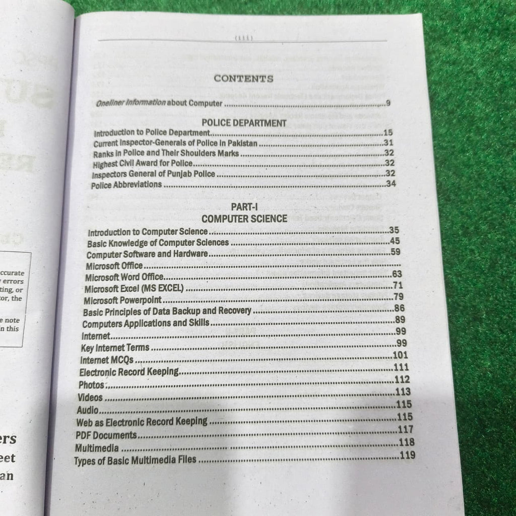Sub Inspector Punjab Police Recruitment Guide by Rai Muhammad Iqbal Hussain Kharal and Ch. Ramzan Rasheed (Assistant Commissioner)
