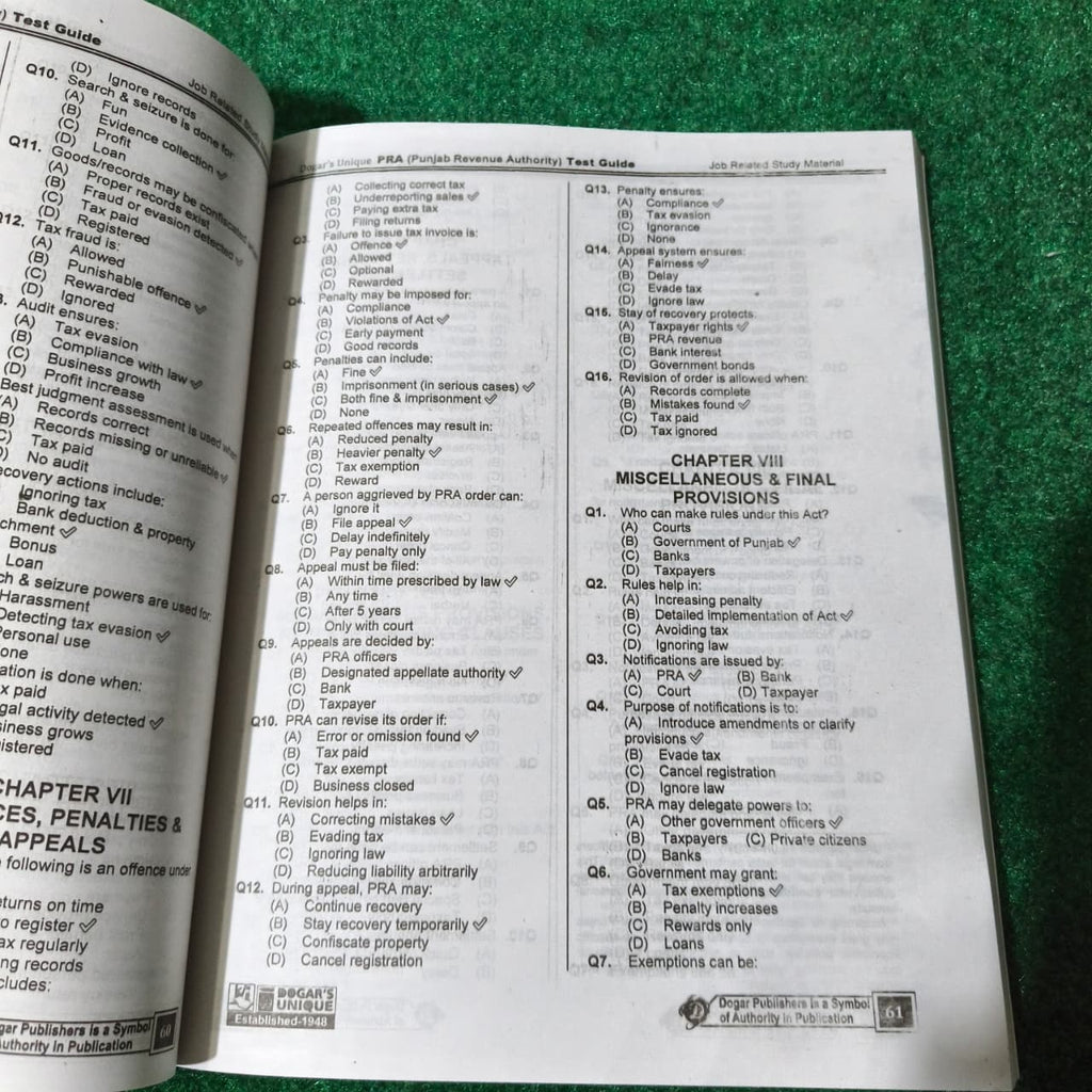 Punjab Revenue Authority (PRA) Test Guide by Malik Suleman