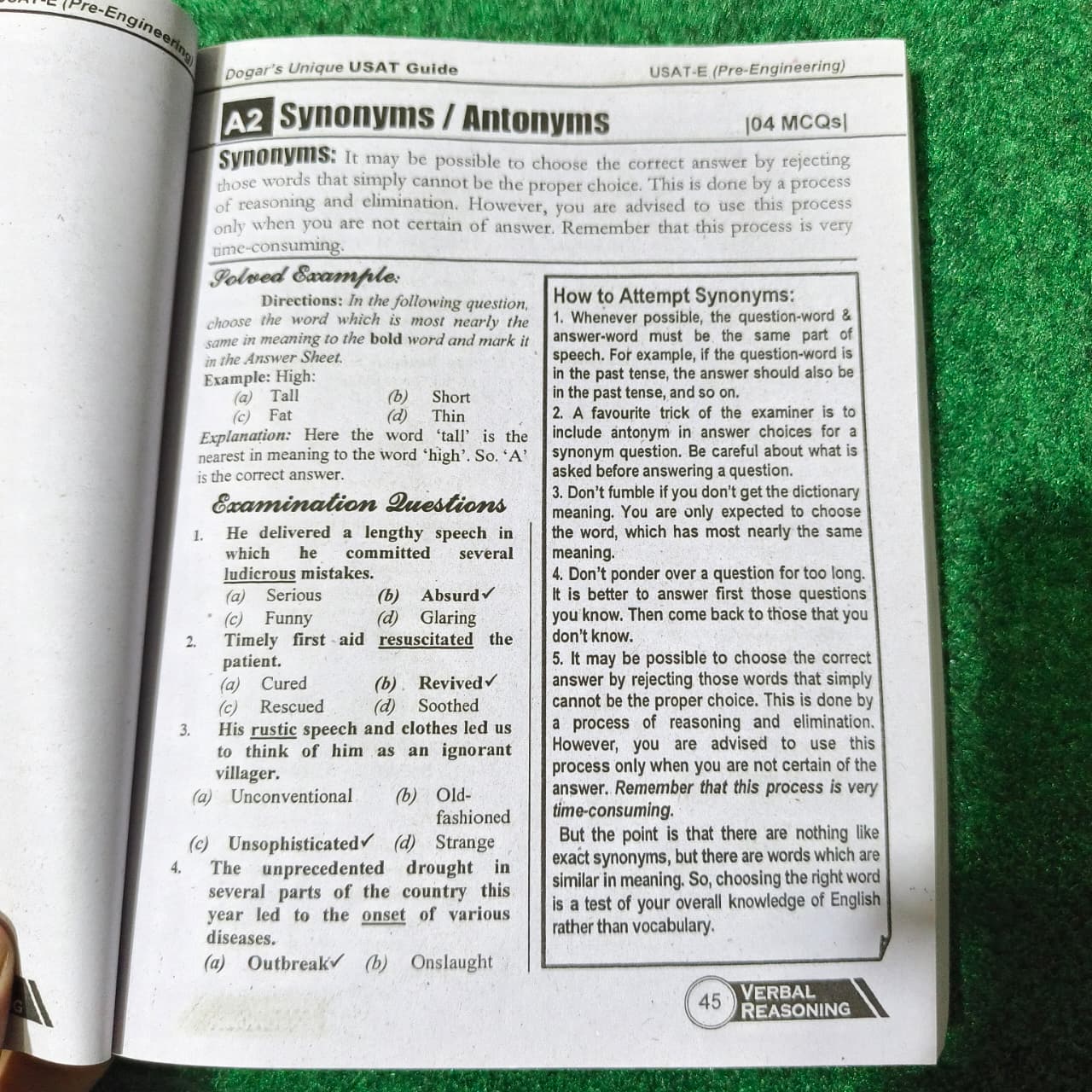 PU-E USAT-E Pre-Engineering Admission Test by Dogar Publishe