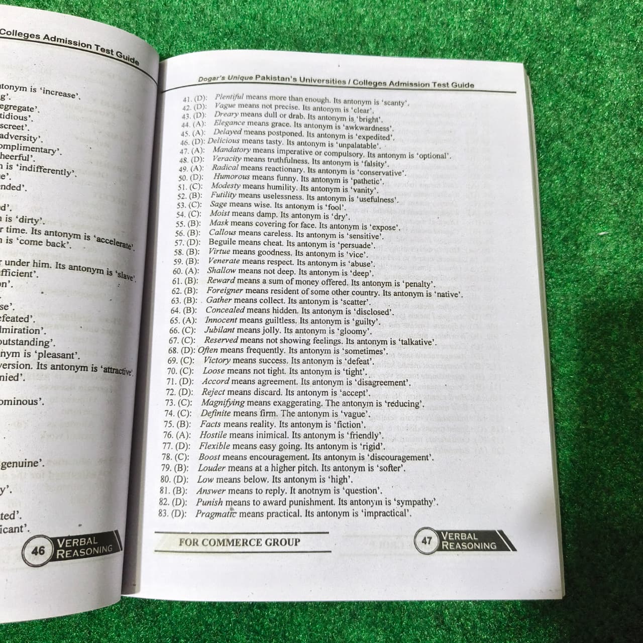 PU-COM USAT-COM Commerce Group Admission Test by Dogar Publishers