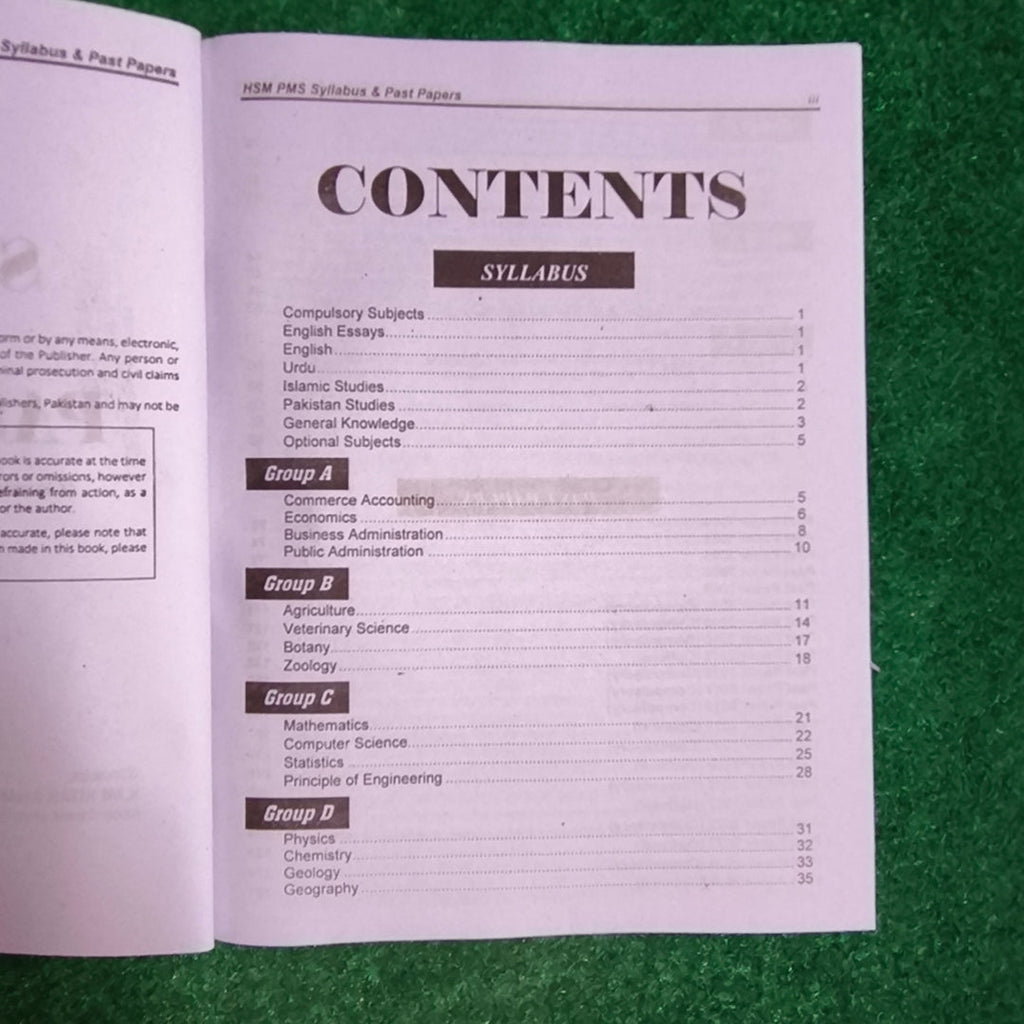PMS Syllabus & Past Papers From 1994 to Date