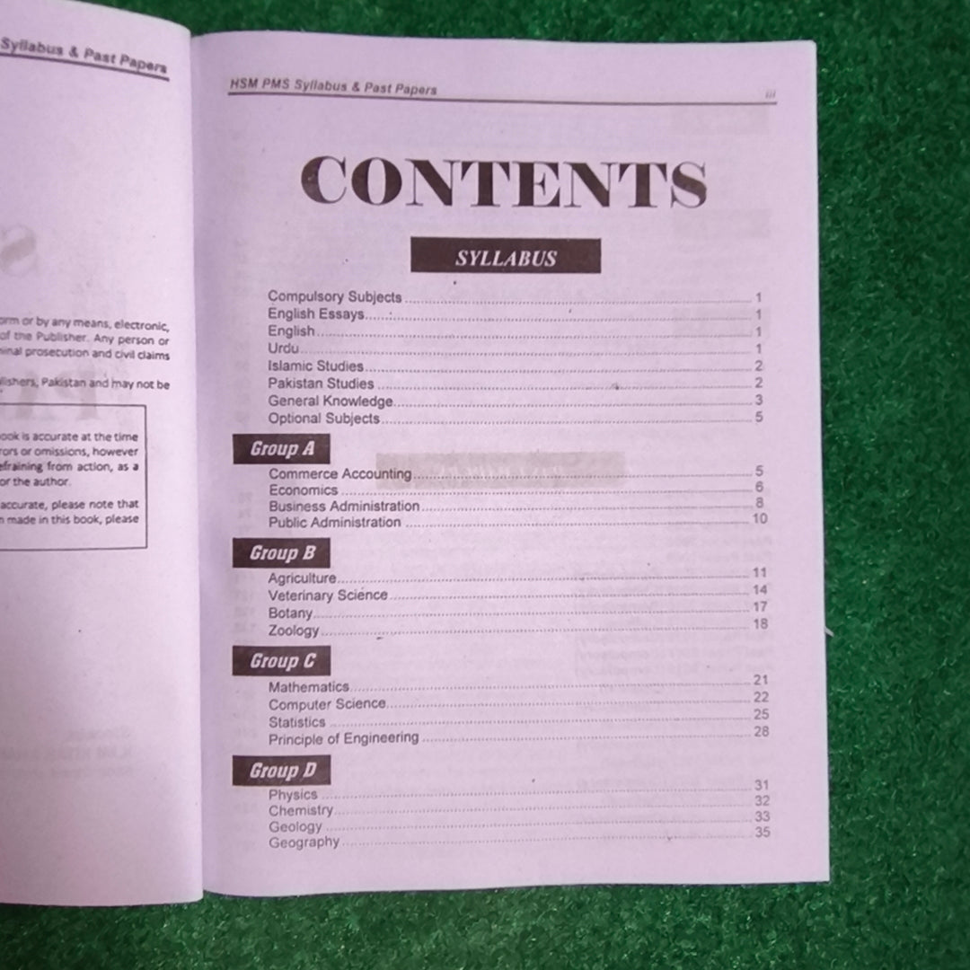 PMS Syllabus & Past Papers From 1994 to Date