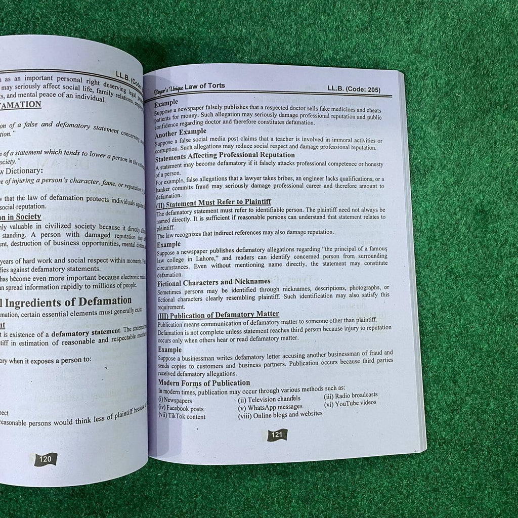 Hi-Brain Law of Torts LL.B 4 Years Program Semester-II Book