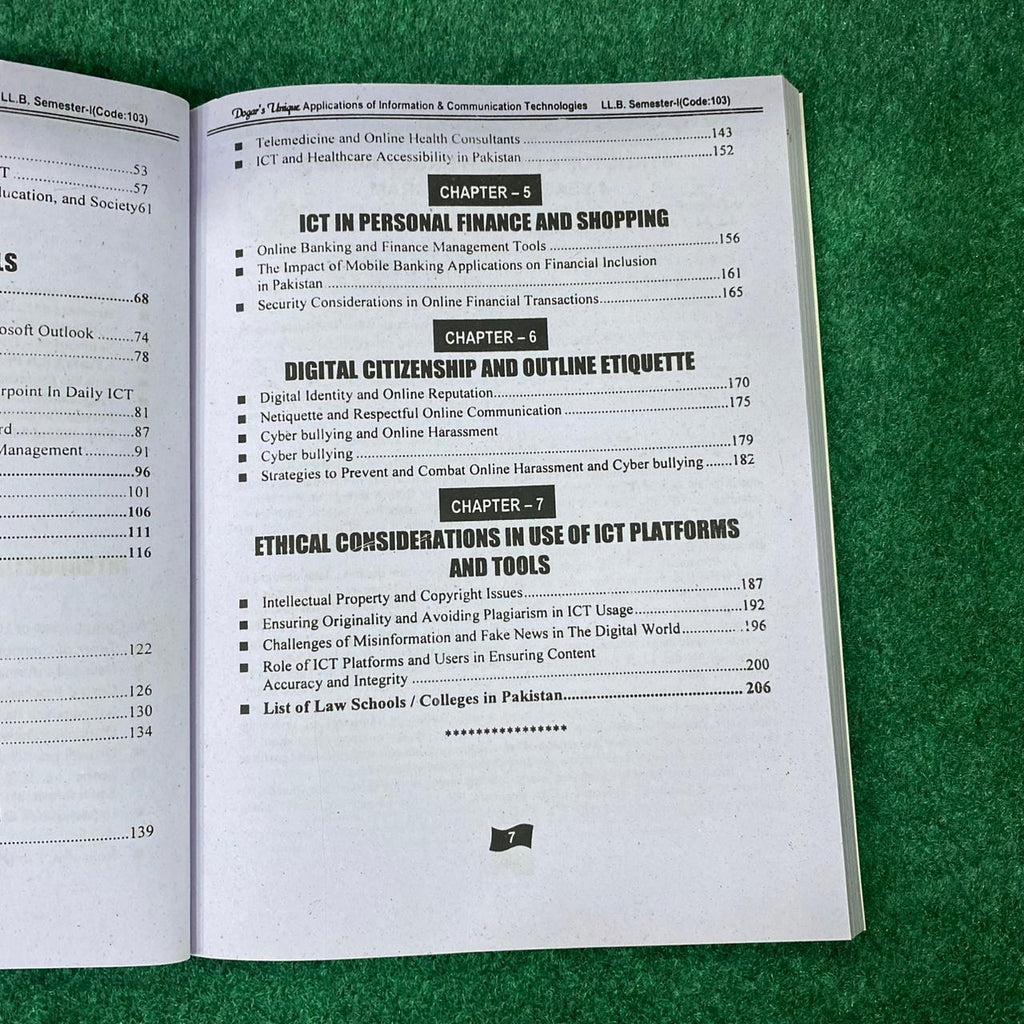 Hi-Brain Applications of Information & Communication Technologies LL.B 4 Years Program Part-I Semester-I Book