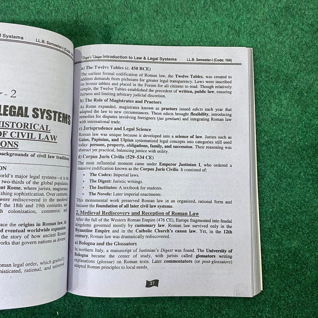 Hi-Brain Introduction to Law & Legal Systems LL.B 4 Years Program Part-I Semester-I Book