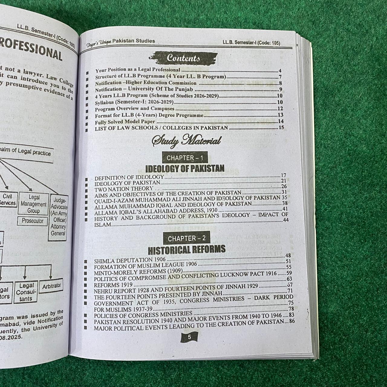 Hi-Brain Pakistan Studies LL.B 4 Years Program Part-I Semester-I Book