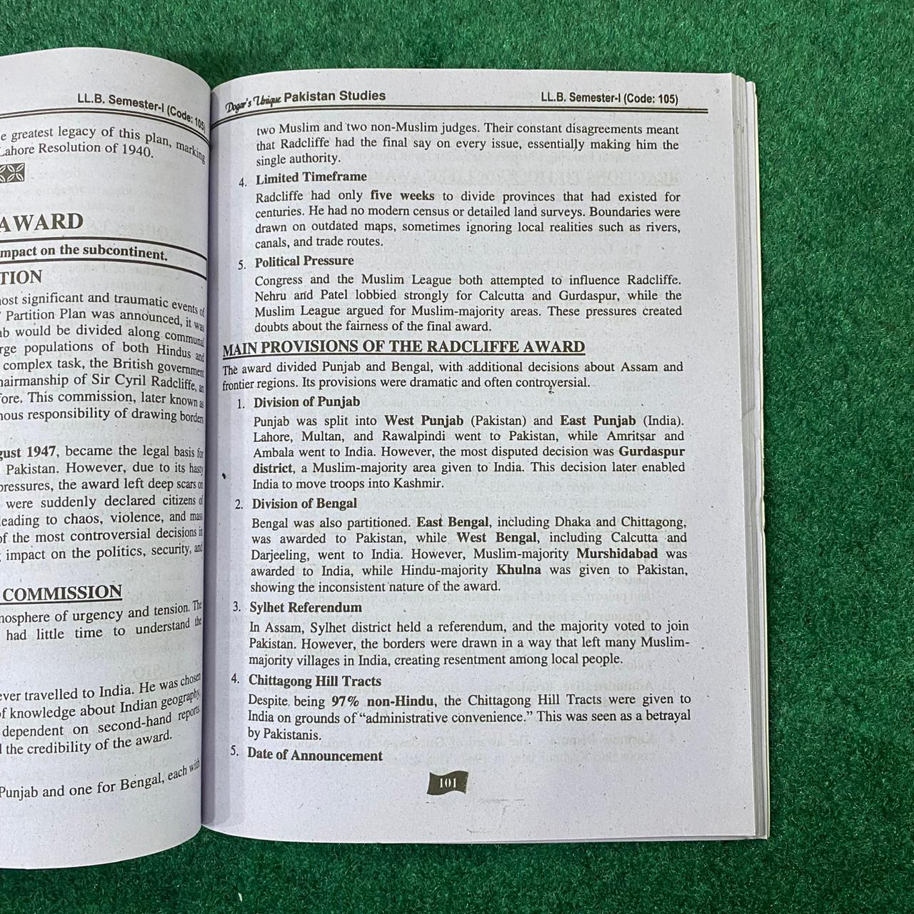 Hi-Brain Pakistan Studies LL.B 4 Years Program Part-I Semester-I Book