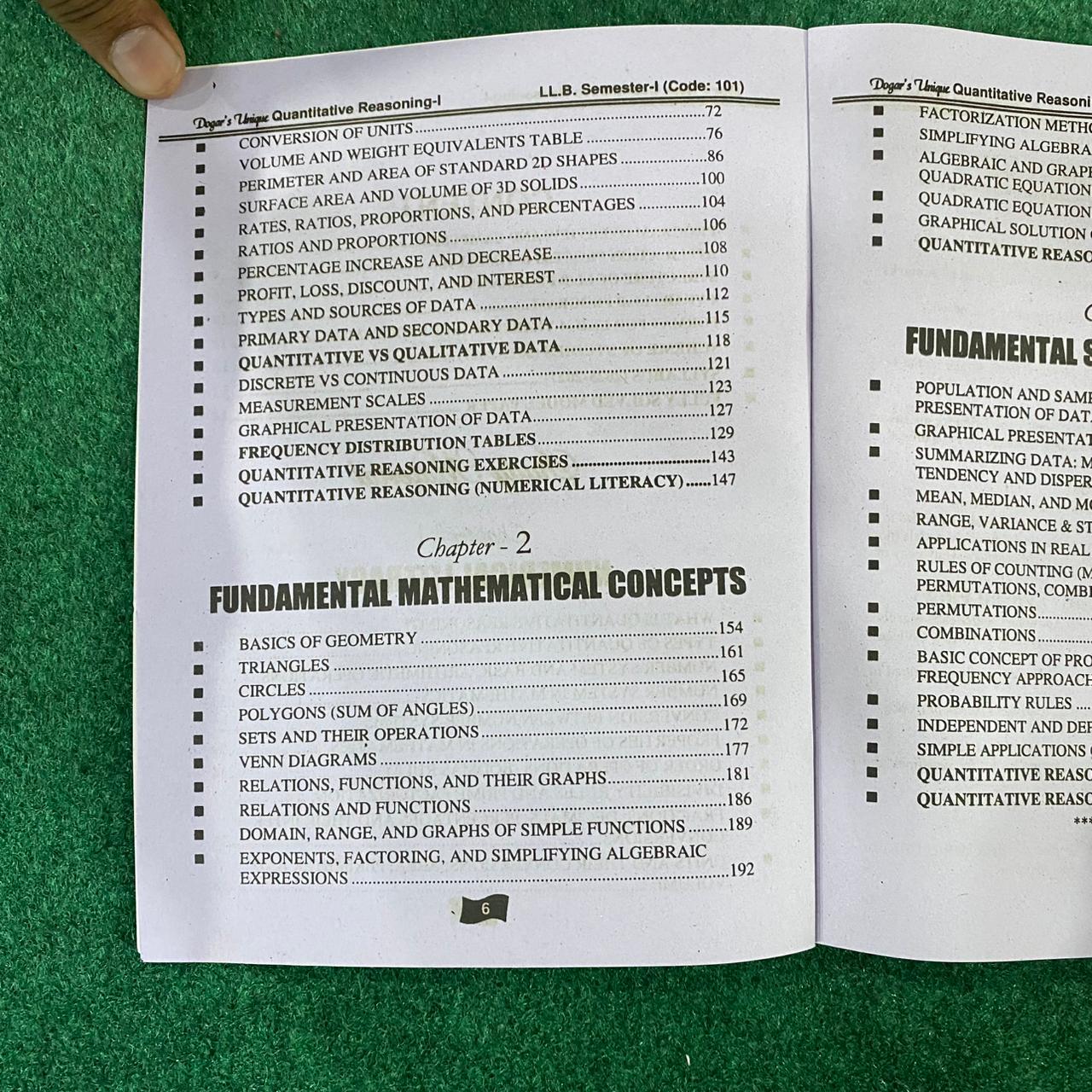 Hi-Brain Quantitative Reasoning-I LL.B 4 Years Program Part-I Semester-I Book