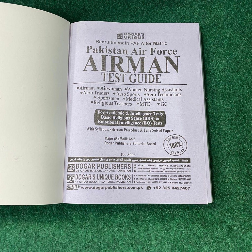 Airman Recruitment in PAF After Matric – Academic & Intelligence Tests Guide