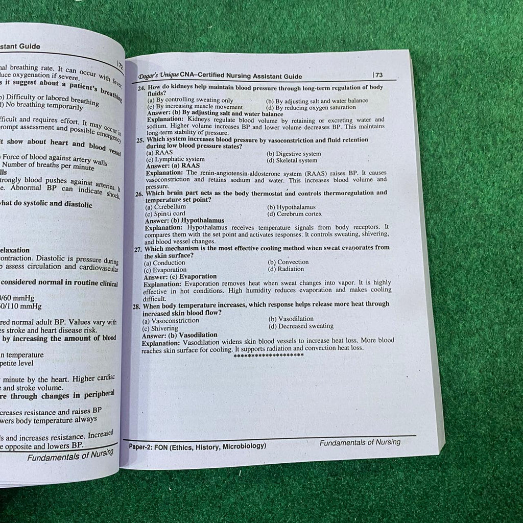 CNA-1 Fundamentals of Nursing (Year-1 Paper-II)