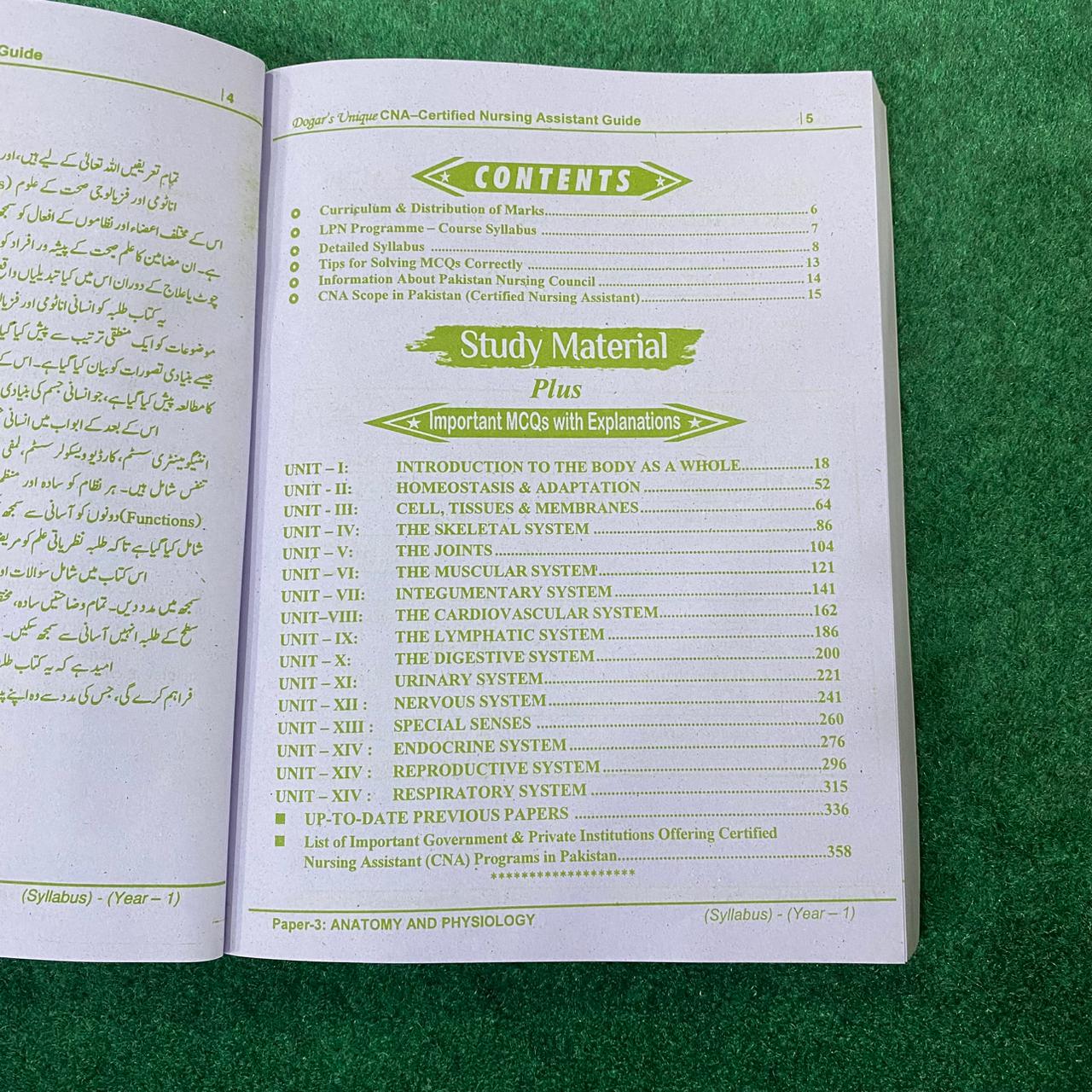 CNA-1 Anatomy & Physiology (Year-1 Paper-III)
