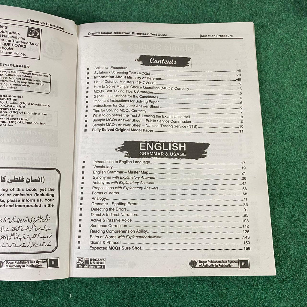 MOD Assistant Director Screening Test Guide
