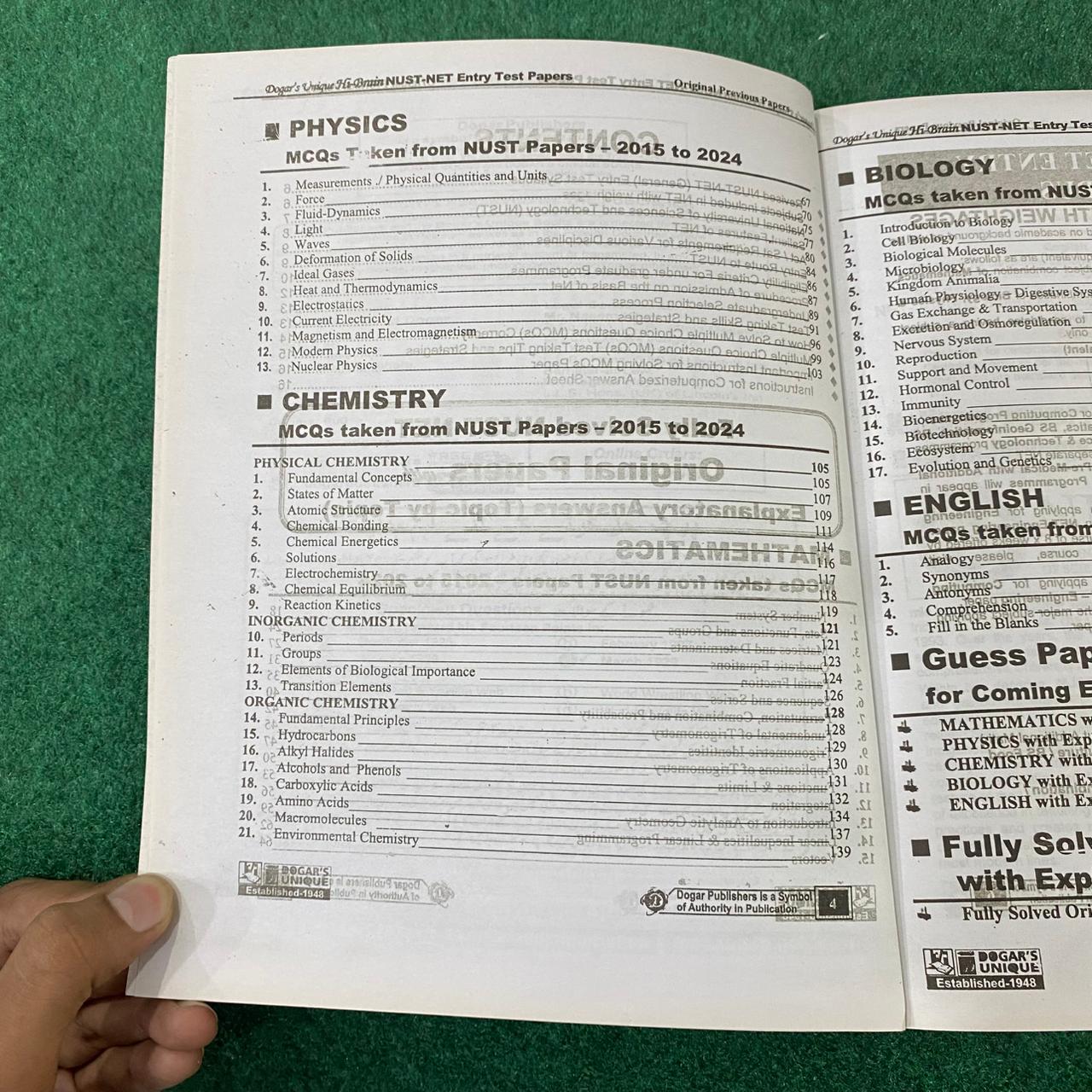 NUST NET Original Papers & Guess Paper / Expected Questions
