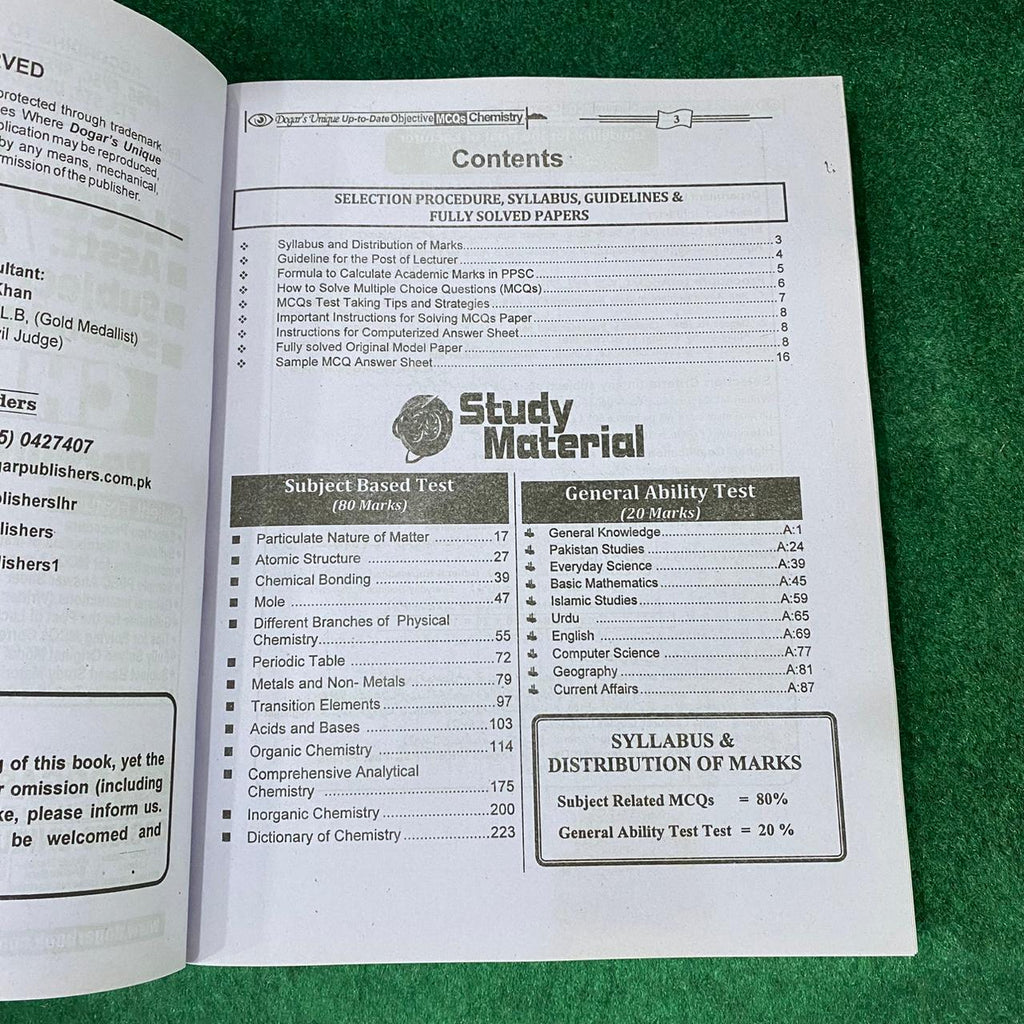 Lecturer / Assistant Professor / Associate Professor Chemistry Guide
