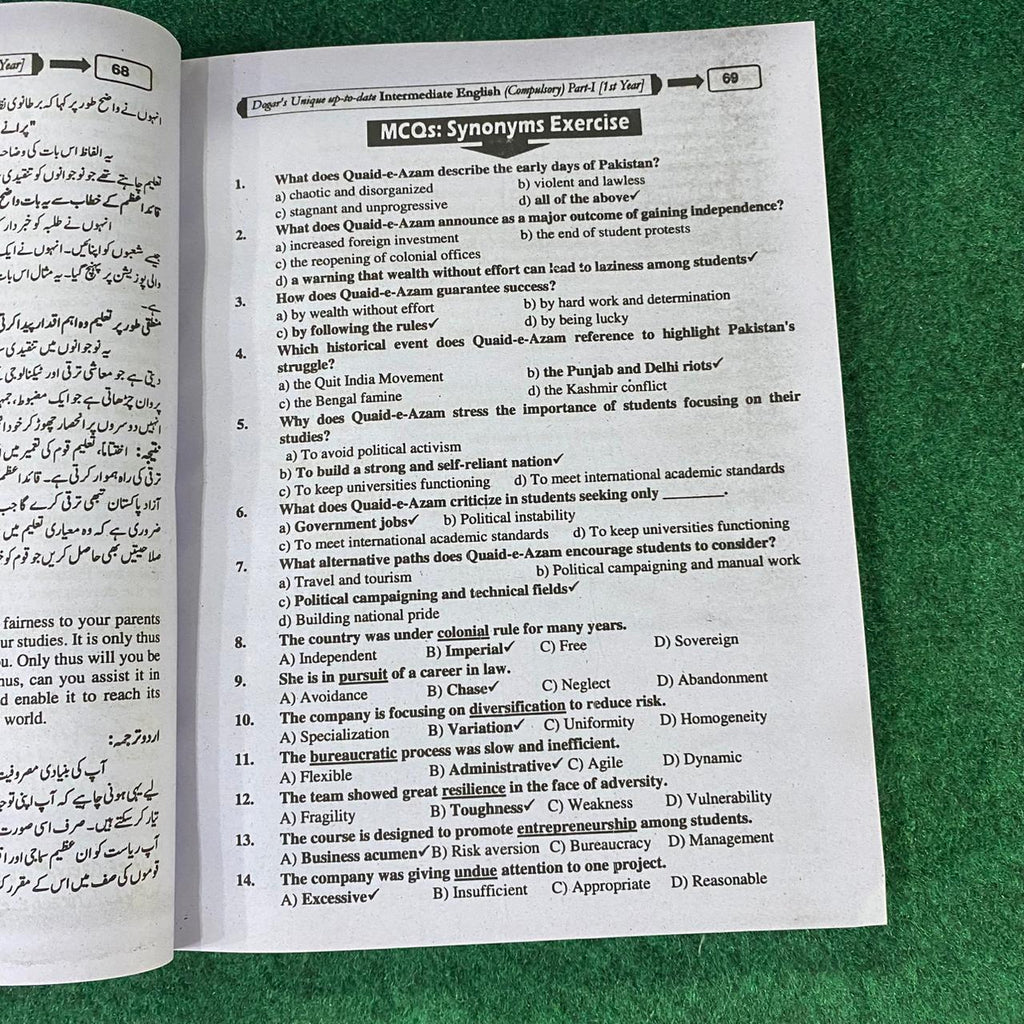 Intermediate English Part-I (11th Class) – SLOs Based Guide with Urdu Translation