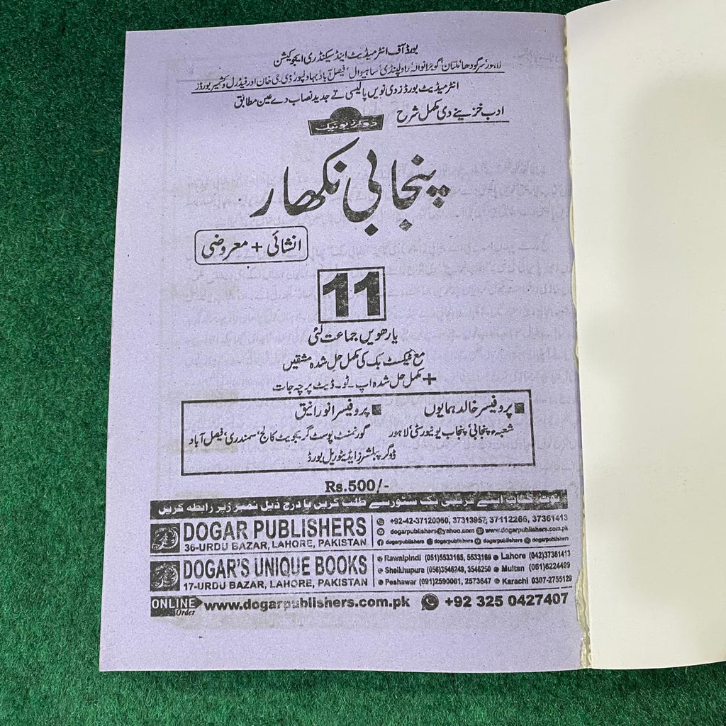پنجابی گائیڈ – 11th Class (Intermediate Part-I) | تشریحی و معروضی