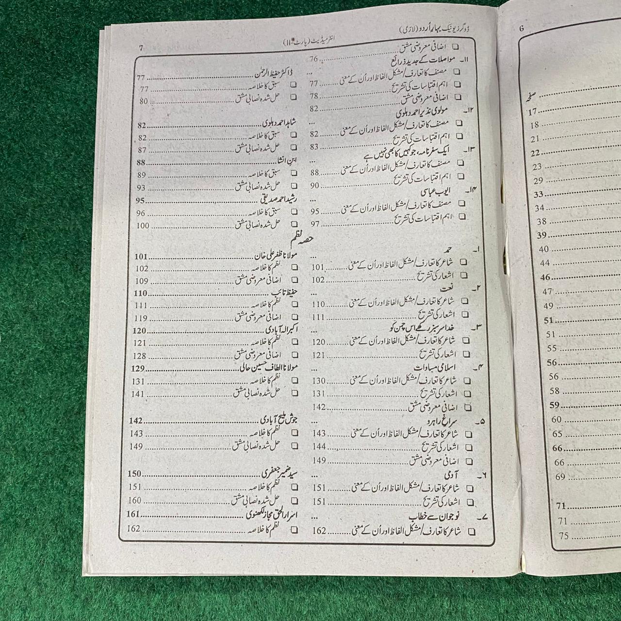 بہارِ اردو (لازمی) – 12th Class (Intermediate Part-II) | تشریحی و معروضی گائیڈ