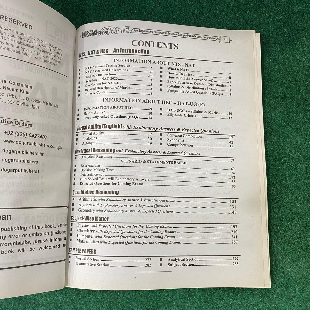 NAT-IE / HAT-UG-E (Pre-Engineering Group) – National & Higher Education Aptitude Test Guide
