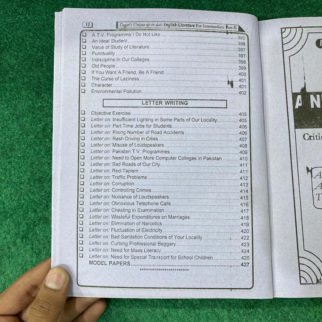 Intermediate English Literature Part 2 (12th Class) – Subjective & Objective Guide