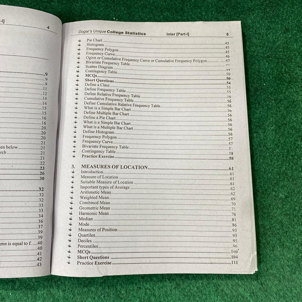 College Statistics (11th Class) – Textbook with Fully Solved Previous Board Papers