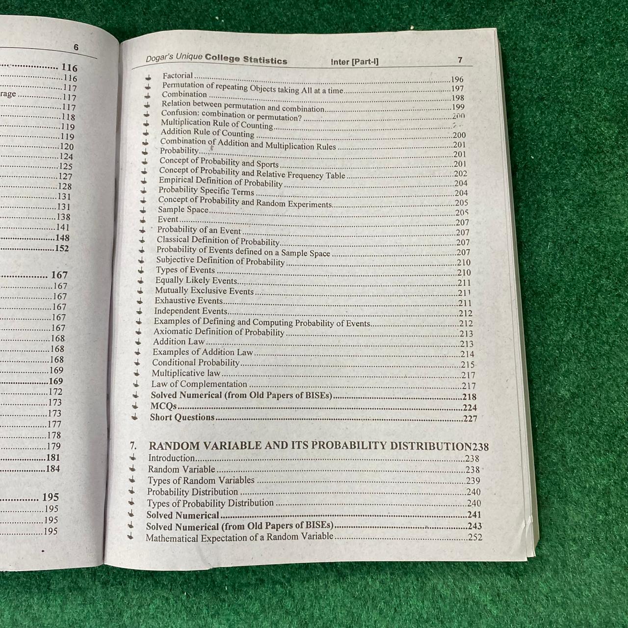 College Statistics (11th Class) – Textbook with Fully Solved Previous Board Papers