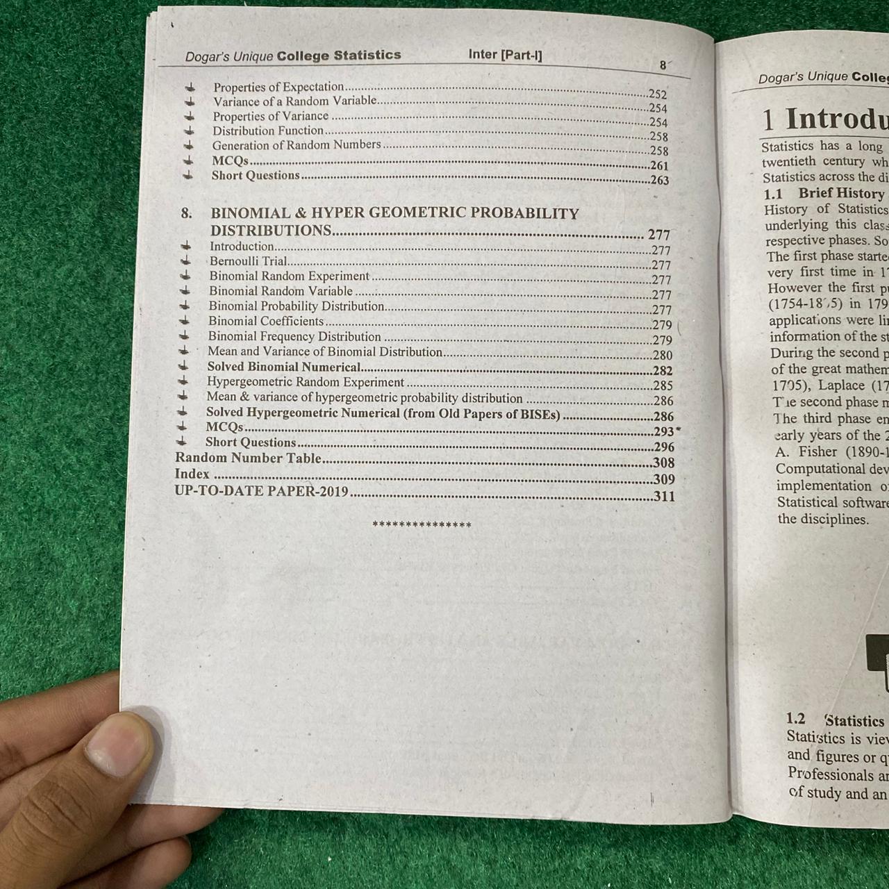 College Statistics (11th Class) – Textbook with Fully Solved Previous Board Papers