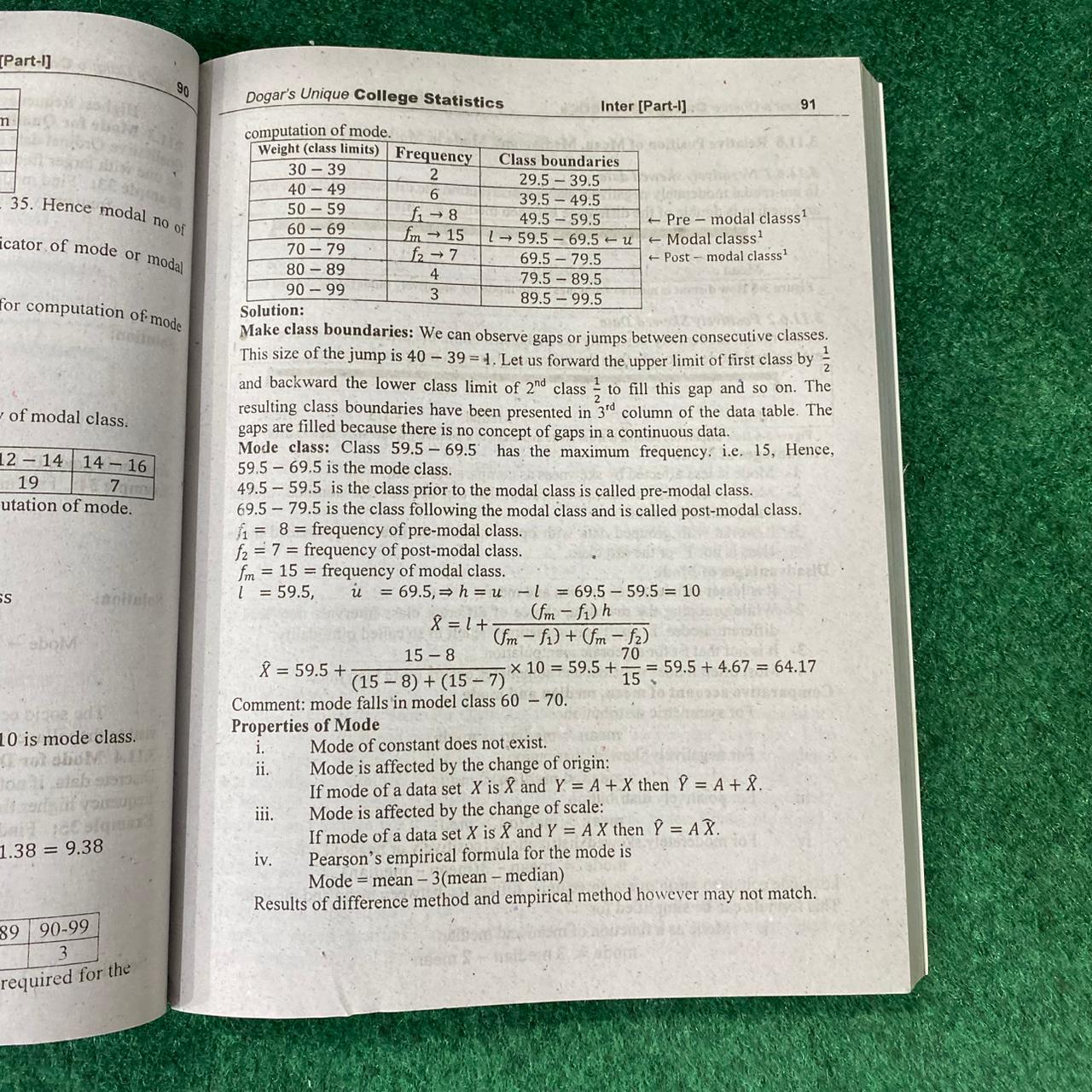 College Statistics (11th Class) – Textbook with Fully Solved Previous Board Papers