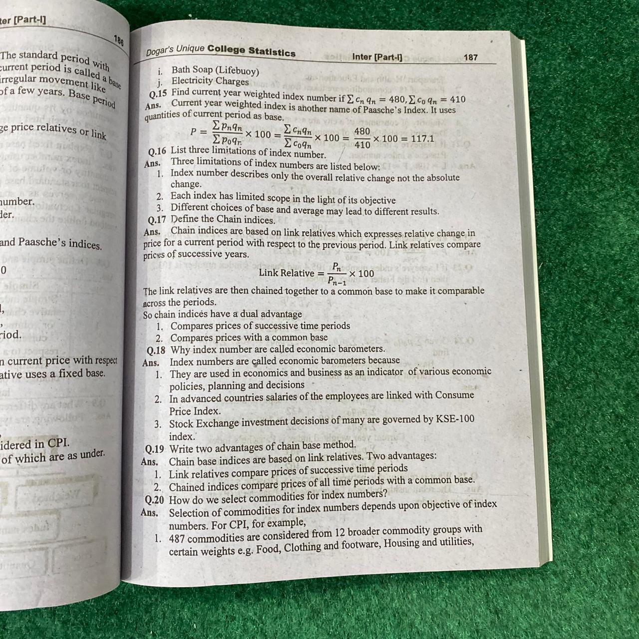College Statistics (11th Class) – Textbook with Fully Solved Previous Board Papers