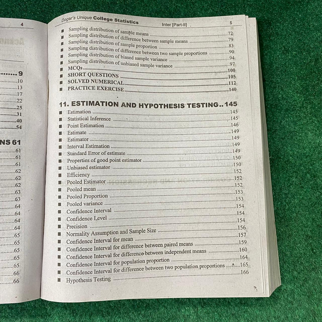 College Statistics (12th Class) – Textbook with Fully Solved Previous Board Papers