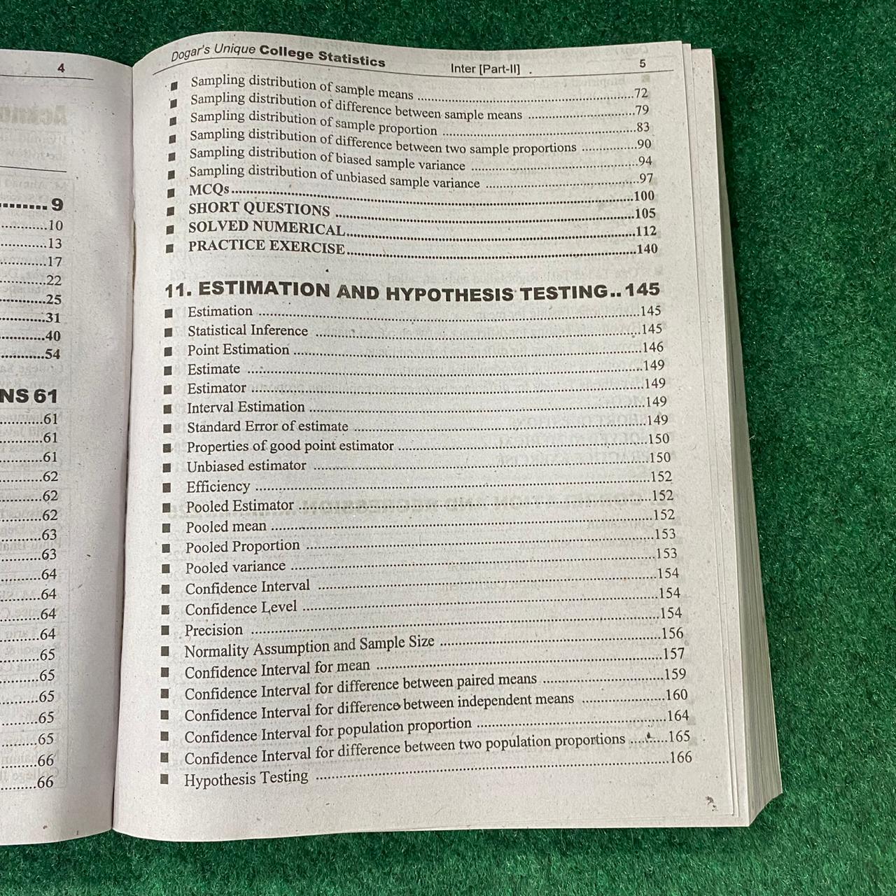 College Statistics (12th Class) – Textbook with Fully Solved Previous Board Papers