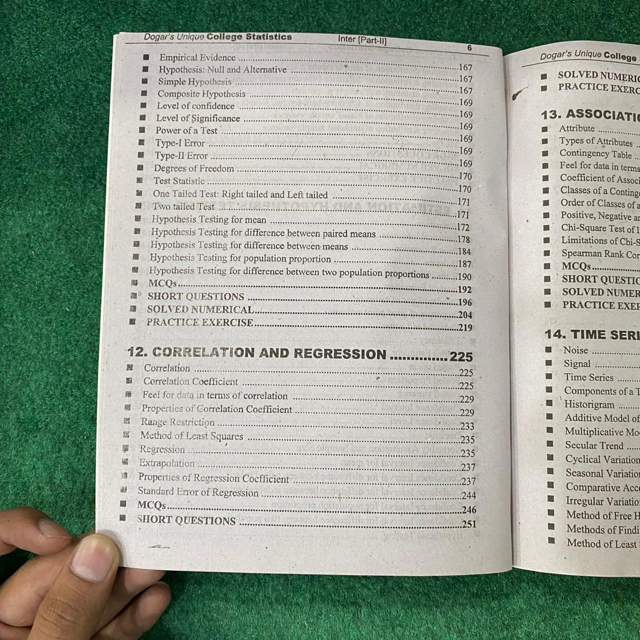 College Statistics (12th Class) – Textbook with Fully Solved Previous Board Papers