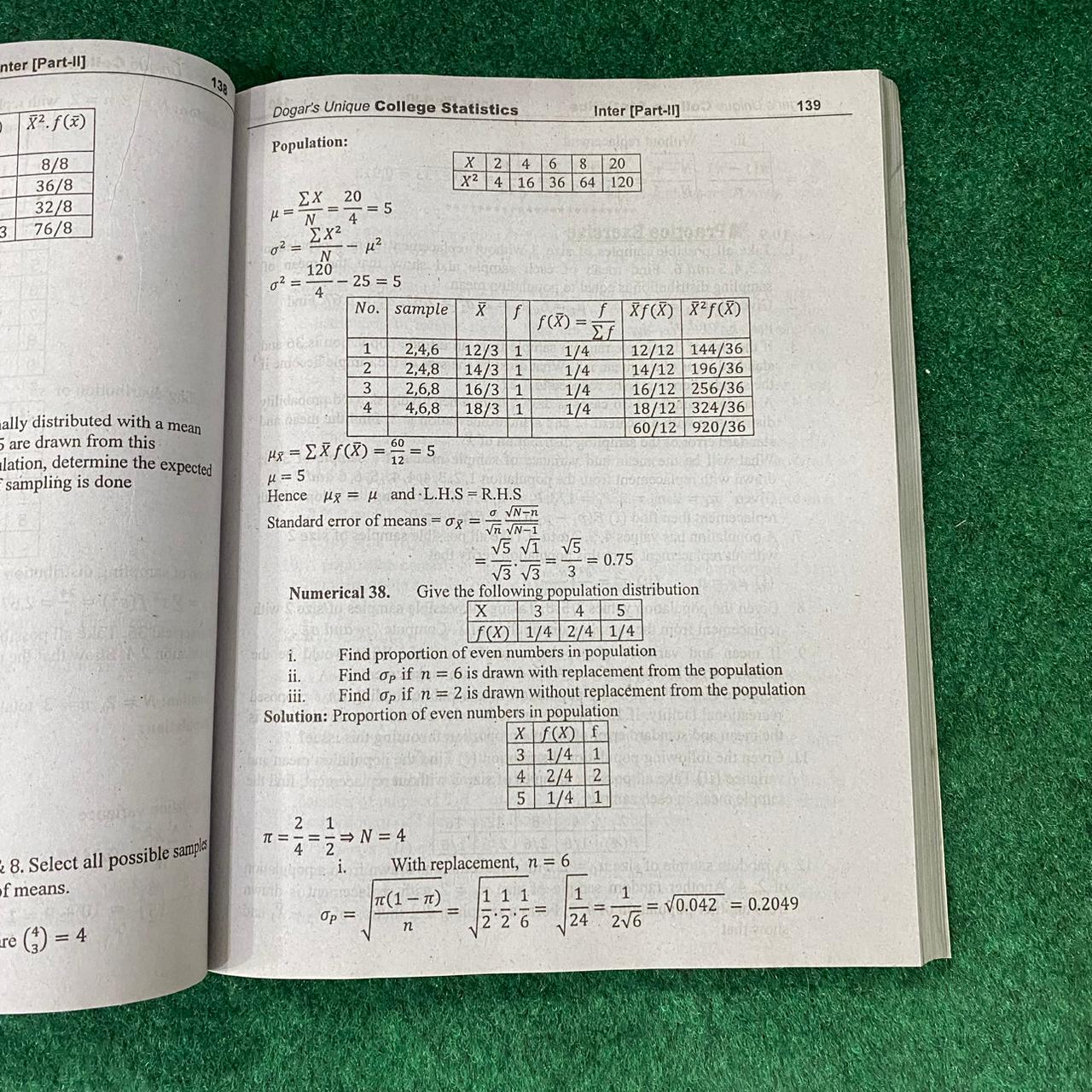College Statistics (12th Class) – Textbook with Fully Solved Previous Board Papers